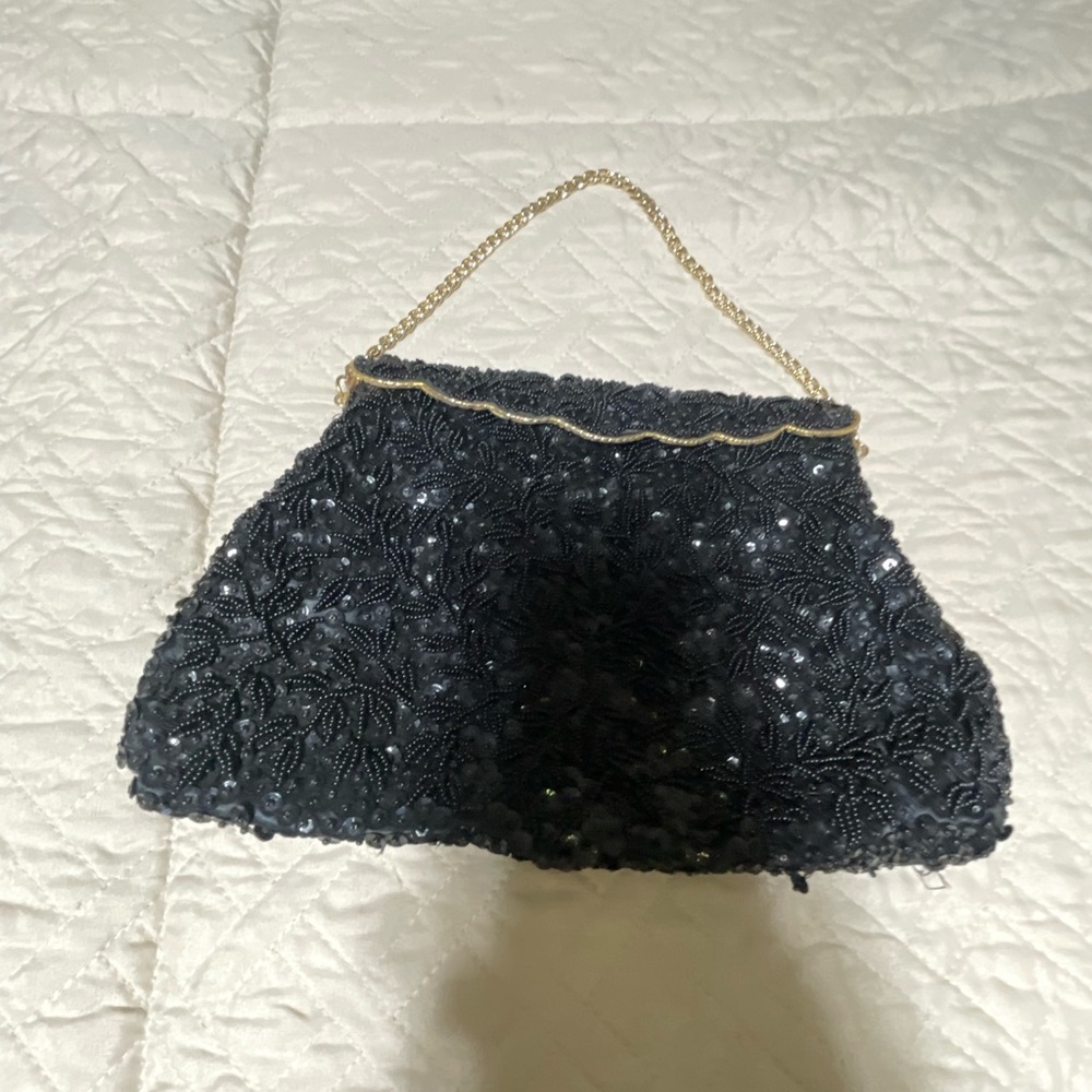 Dena of Dallas Glamorous Black and Gold Clutch